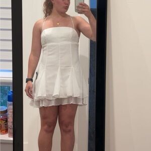 Elegant White Spaghetti Strap Dress